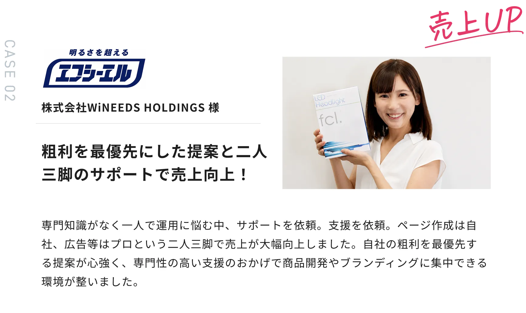 株式会社WiNEEDS HOLDINGS様 粗利を最優先にした提案と二人三脚のサポートで売上向上！